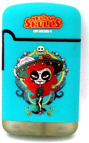 Mexican Skulls Easy Torch 8 Jet Feuerzeug Catrinas Türkis