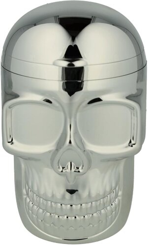 Champ Autoaschenbecher Skull Silber mit LED und Deckel