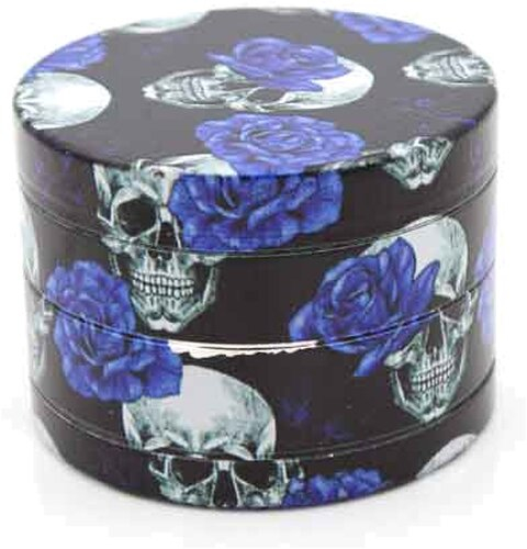 Champ Grinder High Metall Skull & Roses Ø 50mm blau