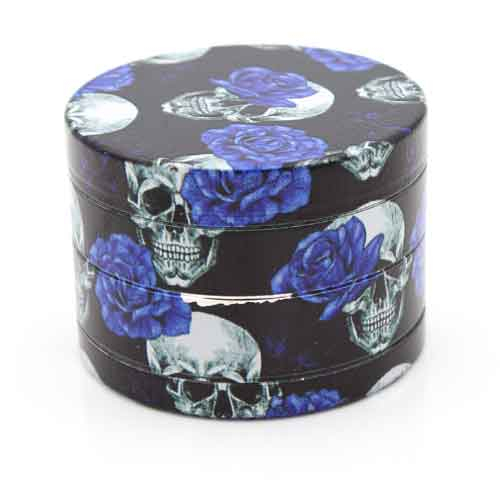 Champ Grinder High Metall Skull & Roses Ø 50mm blau Champ Grinder High Metall Skull & Roses Ø 50mm blau