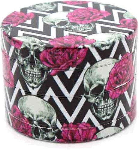 Champ Grinder High Metall Skull & Roses Ø 50mm rosa