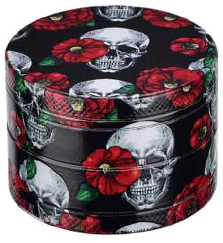 Champ Grinder High Metall Skull & Roses Ø 50mm rot