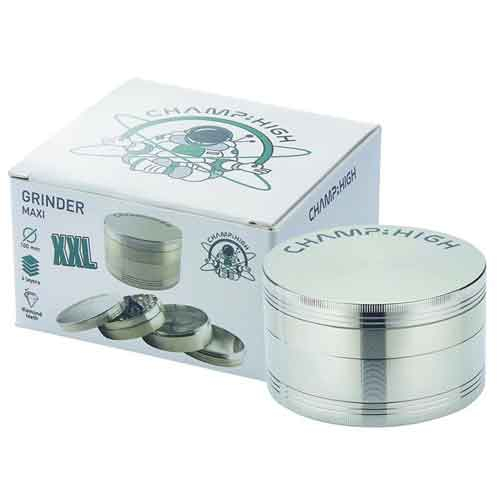 Champ High Grinder 4-teilig Ø 100mm Silber Champ High Grinder 4-teilig Ø 100mm Silber