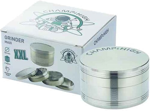 Champ High Grinder 4-teilig Ø 100mm Silber Champ High Grinder 4-teilig Ø 100mm Silber