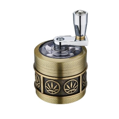 Champ High Grinder Leaf mit Kurbel Gold
