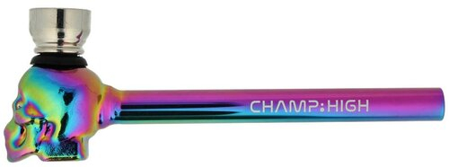 Champ High Metallpfeife Rainbow Skull mit Sieb
