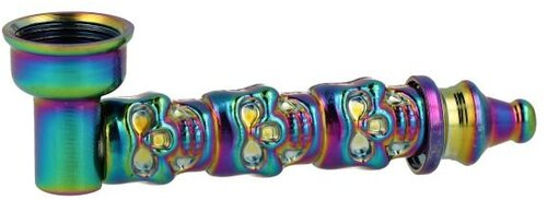 Champ High Metallpfeife Skull Rainbow