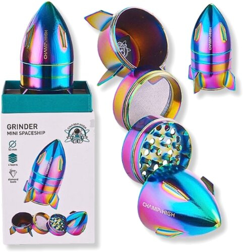 Champ High Mini Spaceship Grinder Rainbow 4-teilig
