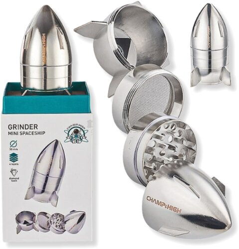 Champ High Mini Spaceship Grinder Silber 4-teilig