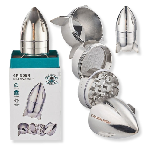 Champ High Mini Spaceship Grinder Silber 4-teilig Champ High Mini Spaceship Grinder Silber 4-teilig