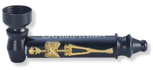 Champ High Skeleton Metallpfeife Schwarz/Gold