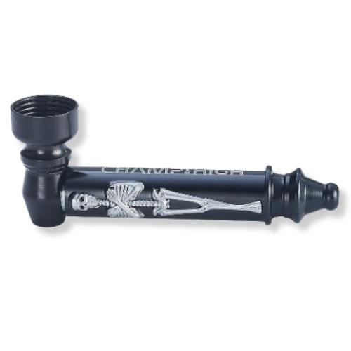 Champ High Skeleton Metallpfeife Schwarz/Silber Champ High Skeleton Metallpfeife Schwarz/Silber