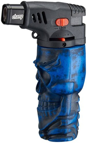Champ Skull Jet Flame Feuerzeug Dunkelblau Nr.1