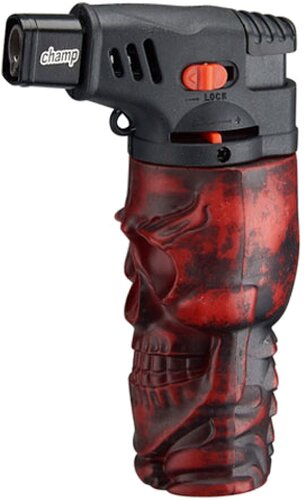 Champ Skull Jet Flame Feuerzeug Rot Nr.2