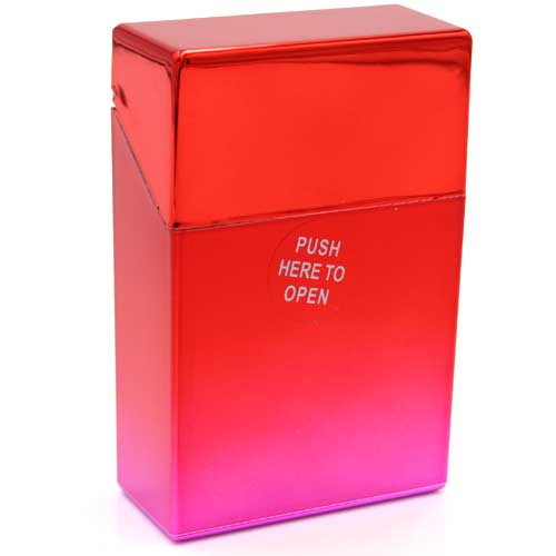 Champ Zigarettenbox für ca. 20 Stück metallicfarben rot-rosa Champ Zigarettenbox für ca. 20 Stück metallicfarben rot-rosa