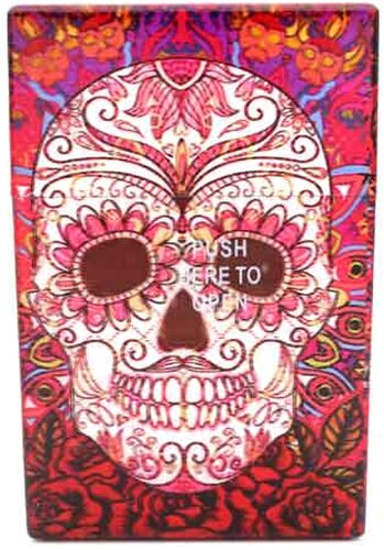 Champ Zigarettenbox für ca. 20 Stück, Skull Rot