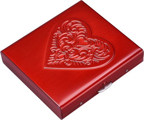 Champ Zigarettenetui mit Spange Metall Herz Rot Champ Zigarettenetui mit Spange Metall Herz Rot