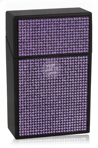 Champ Zigarettenetui Schwarz-Lila Bling Bling
