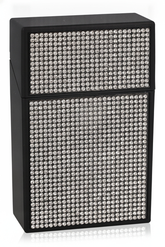 Champ Zigarettenetui Schwarz-Silber Bling Bling