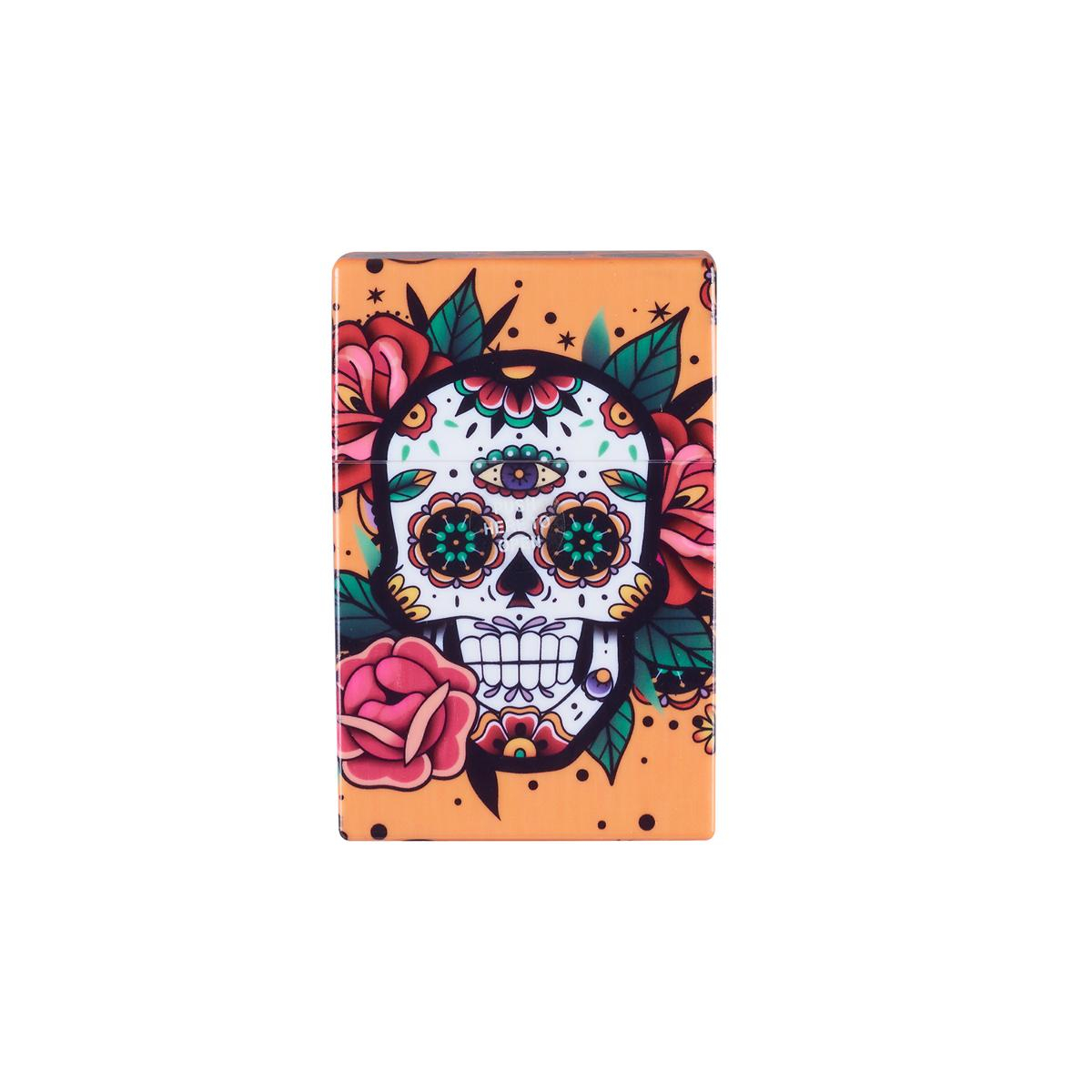 Champ Zigarettenetui Skull Orange Kunststoff Champ Zigarettenetui Skull Orange Kunststoff