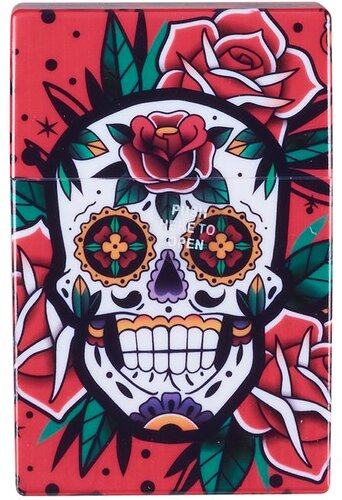 Champ Zigarettenetui Skull Rot Kunststoff