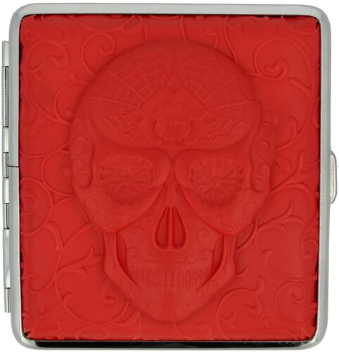 Champ Zigarettenetui Skull Rubber Rot