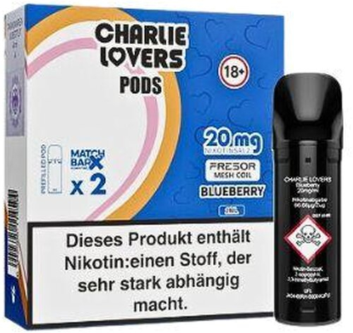Charlie Lovers Prefilled Pod 2x2ml Blueberry 20mg