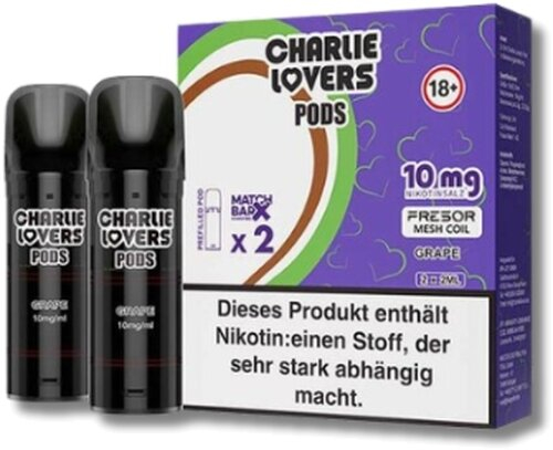 Charlie Lovers Prefilled Pod 2x2ml Grape 10mg