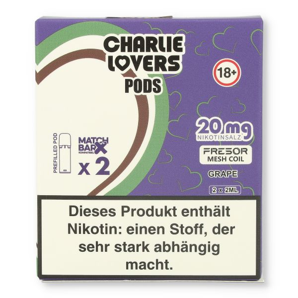 Charlie Lovers Prefilled Pod 2x2ml Grape 20mg