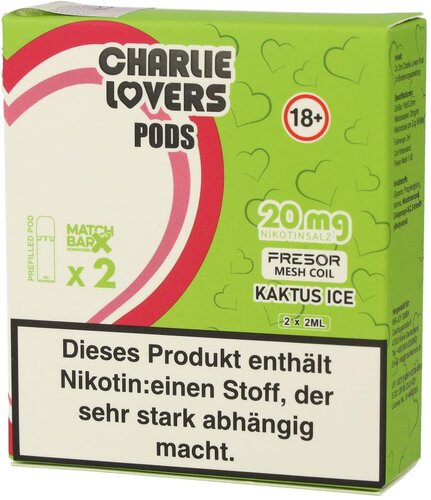 Charlie Lovers Prefilled Pod 2x2ml Kaktus Ice 20mg