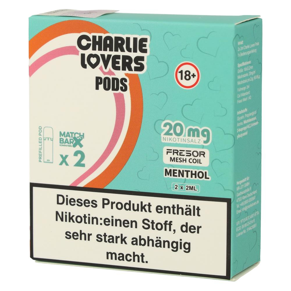 Charlie Lovers Prefilled Pod 2x2ml Menthol 20mg Charlie Lovers Prefilled Pod 2x2ml Menthol 20mg