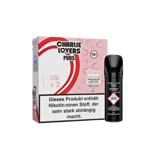 Charlie Lovers Prefilled Pod 2x2ml Red Love 10mg Charlie Lovers Prefilled Pod 2x2ml Red Love 10mg