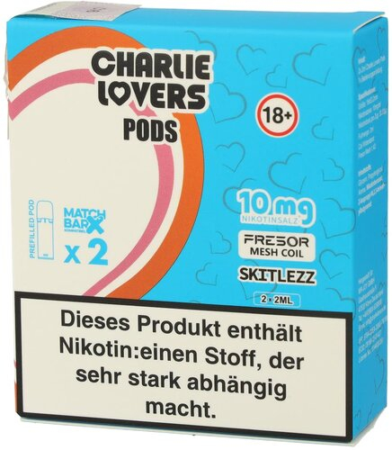 Charlie Lovers Prefilled Pod 2x2ml Skitlezz 10mg