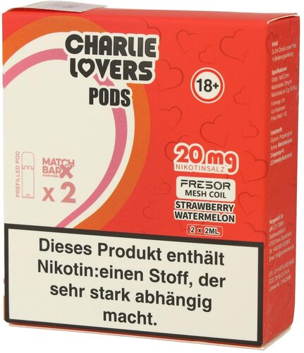 Charlie Lovers Prefilled Pod 2x2ml Strawberry Watermelon 20mg