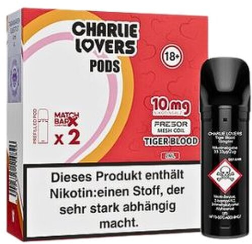 Charlie Lovers Prefilled Pod 2x2ml Tiger Blood 10mg