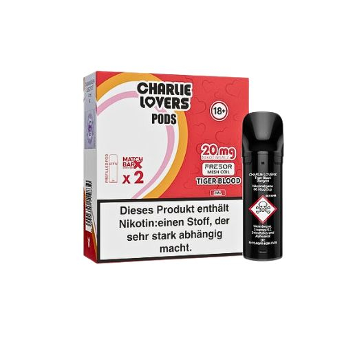 Charlie Lovers Prefilled Pod 2x2ml Tiger Blood 20mg Charlie Lovers Prefilled Pod 2x2ml Tiger Blood 20mg