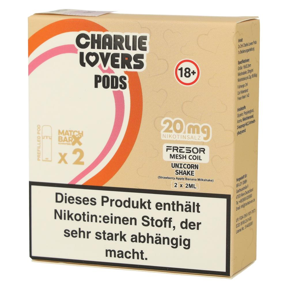 Charlie Lovers Prefilled Pod 2x2ml Unicorn Shake 20mg Charlie Lovers Prefilled Pod 2x2ml Unicorn Shake 20mg