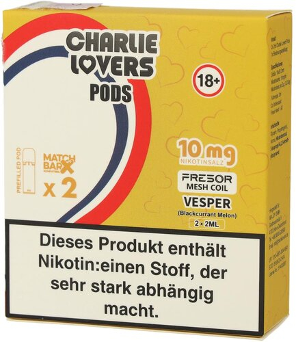 Charlie Lovers Prefilled Pod 2x2ml Vesper 10mg