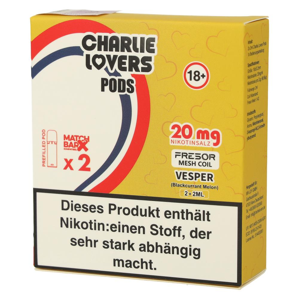 Charlie Lovers Prefilled Pod 2x2ml Vesper 20mg Charlie Lovers Prefilled Pod 2x2ml Vesper 20mg