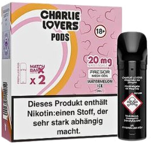 Charlie Lovers Prefilled Pod 2x2ml Watermelon Ice 20mg