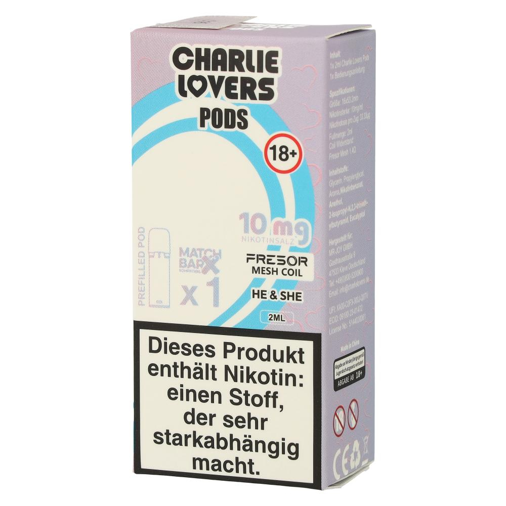 Charlie Lovers Prefilled Pod He & She 10mg Charlie Lovers Prefilled Pod He & She 10mg