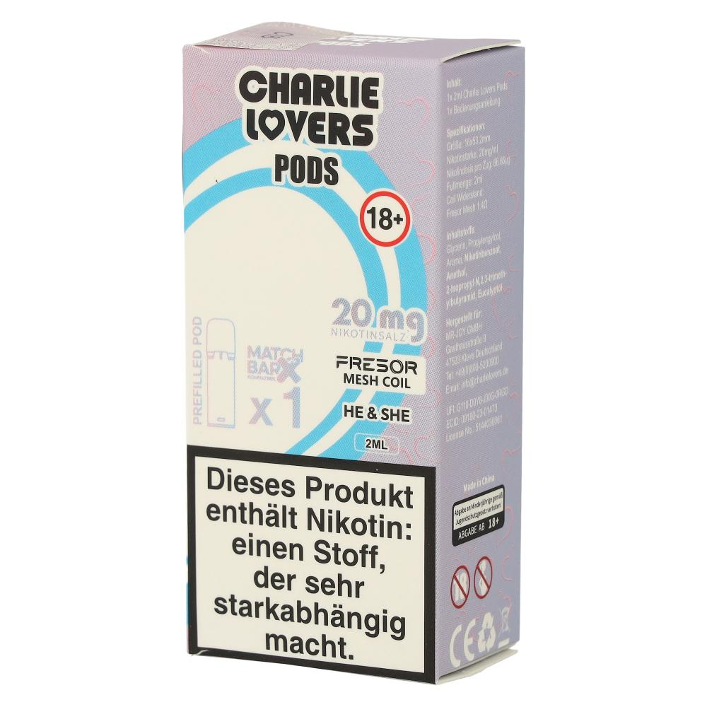 Charlie Lovers Prefilled Pod He & She 20mg Charlie Lovers Prefilled Pod He & She 20mg