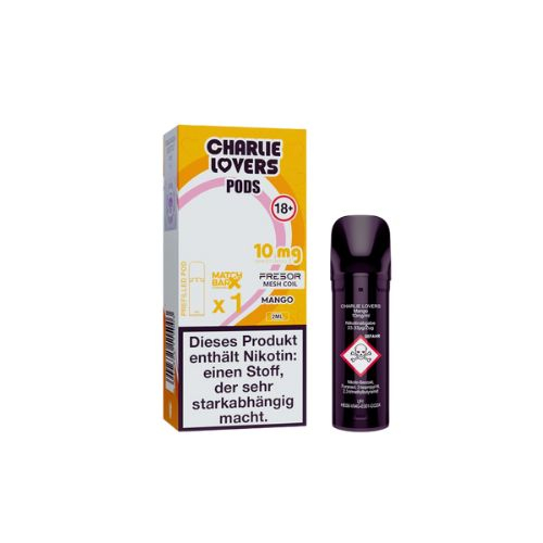 Charlie Lovers Prefilled Pod Mango 10mg Charlie Lovers Prefilled Pod Mango 10mg