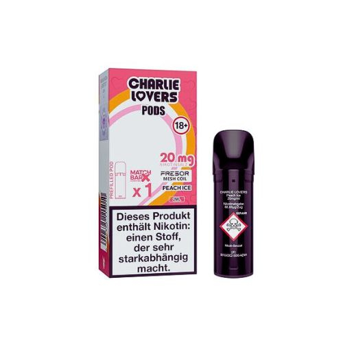 Charlie Lovers Prefilled Pod Peach Ice 20mg Charlie Lovers Prefilled Pod Peach Ice 20mg