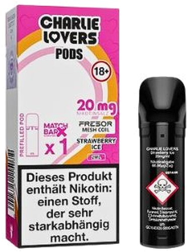 Charlie Lovers Prefilled Pod Strawberry Ice 20mg Charlie Lovers Prefilled Pod Strawberry Ice 20mg