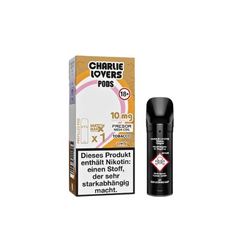 Charlie Lovers Prefilled Pod Tobacco 10mg Charlie Lovers Prefilled Pod Tobacco 10mg
