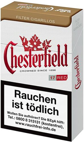 Chesterfield Filterzigarillos Red Naturdeckblatt 17er Chesterfield Filterzigarillos Red Naturdeckblatt 17er