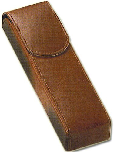 Zigarren-Etui 2er, Leder, braun, mit Überschlag Zigarren-Etui 2er, Leder, braun, mit Überschlag