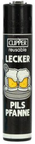 Clipper Feuerzeug Bier Slogan 2 2v4 LECKER PILS PFANNE Clipper Feuerzeug Bier Slogan 2 2v4 LECKER PILS PFANNE