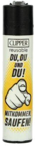 Clipper Feuerzeug Bier Slogan 2 3v4 DU, DU UND DU! MITKOMMEN, SAUFEN! Clipper Feuerzeug Bier Slogan 2 3v4 DU, DU UND DU! MITKOMMEN, SAUFEN!
